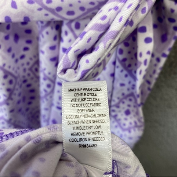 Cuddl Duds Regular Flexwear Paneled Maxi Dress Purple Eyelet Sz S - Picture 11 of 12